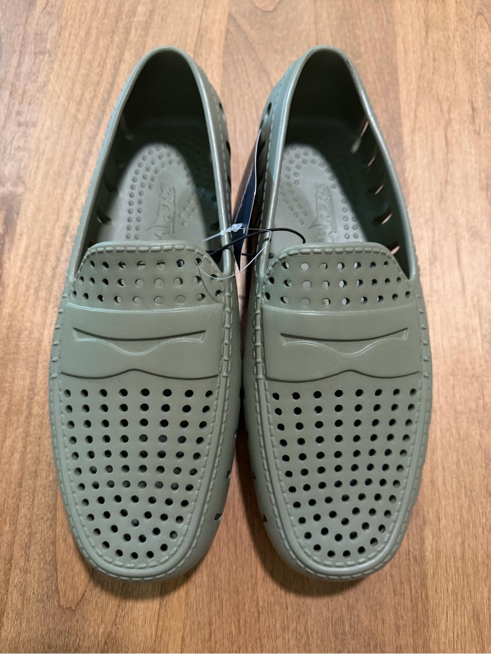 Floafers Men's Olive Green Perforated Slip-On Loafers